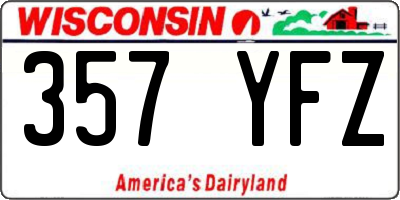 WI license plate 357YFZ