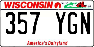 WI license plate 357YGN