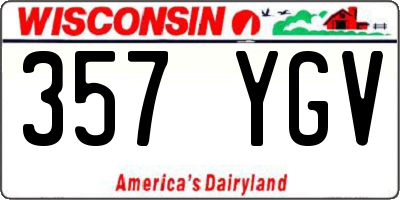 WI license plate 357YGV