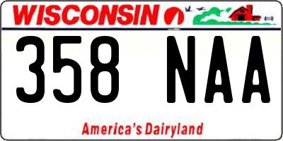 WI license plate 358NAA