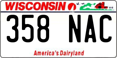 WI license plate 358NAC