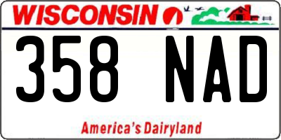 WI license plate 358NAD