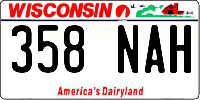 WI license plate 358NAH