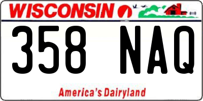 WI license plate 358NAQ