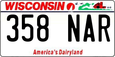 WI license plate 358NAR
