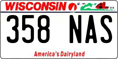 WI license plate 358NAS