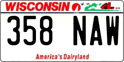 WI license plate 358NAW