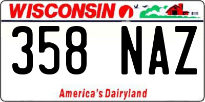 WI license plate 358NAZ