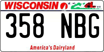 WI license plate 358NBG