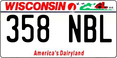 WI license plate 358NBL