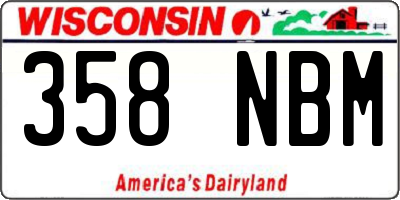 WI license plate 358NBM
