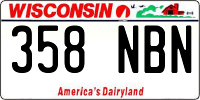 WI license plate 358NBN