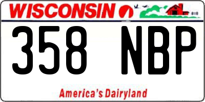 WI license plate 358NBP