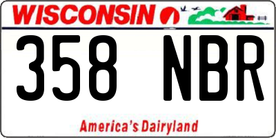 WI license plate 358NBR