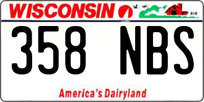 WI license plate 358NBS