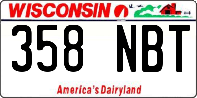 WI license plate 358NBT