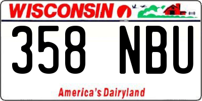 WI license plate 358NBU