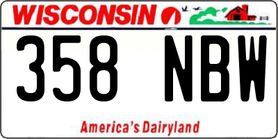 WI license plate 358NBW