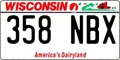 WI license plate 358NBX