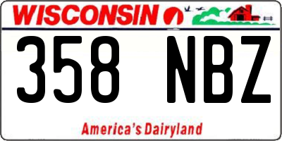 WI license plate 358NBZ