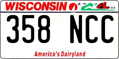WI license plate 358NCC
