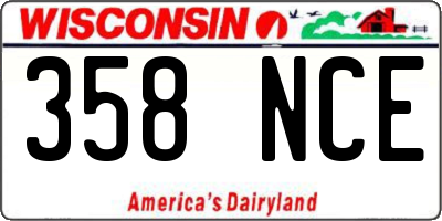 WI license plate 358NCE