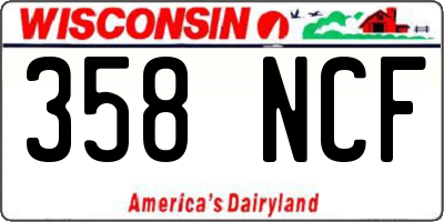 WI license plate 358NCF