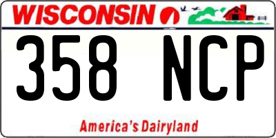 WI license plate 358NCP