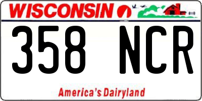 WI license plate 358NCR