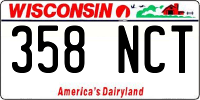 WI license plate 358NCT