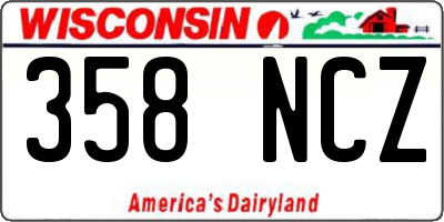 WI license plate 358NCZ