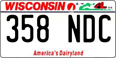 WI license plate 358NDC