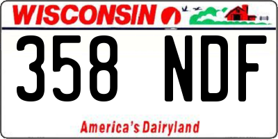 WI license plate 358NDF