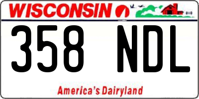 WI license plate 358NDL