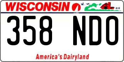 WI license plate 358NDO