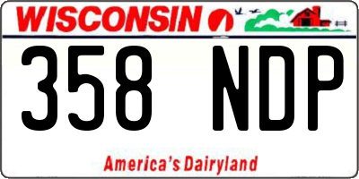 WI license plate 358NDP