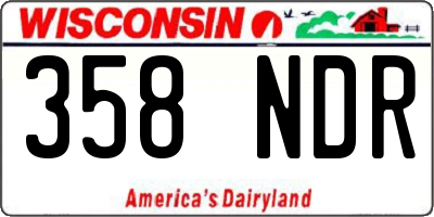 WI license plate 358NDR