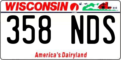 WI license plate 358NDS
