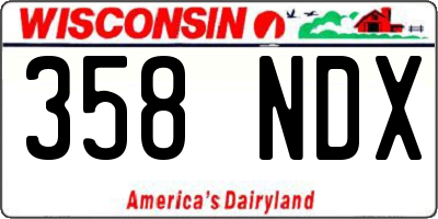 WI license plate 358NDX