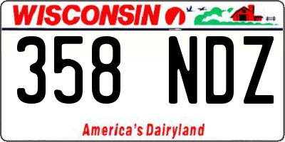 WI license plate 358NDZ