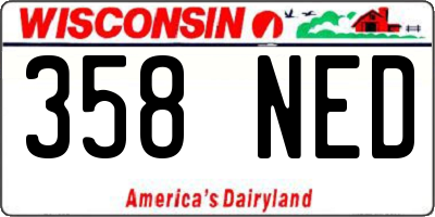 WI license plate 358NED