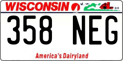WI license plate 358NEG