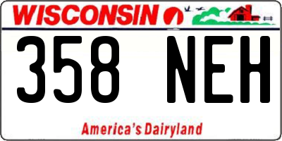 WI license plate 358NEH