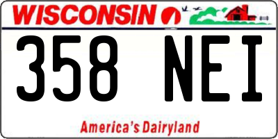 WI license plate 358NEI
