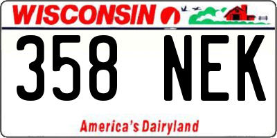 WI license plate 358NEK