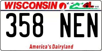 WI license plate 358NEN