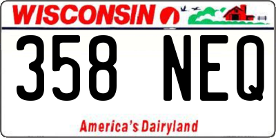 WI license plate 358NEQ