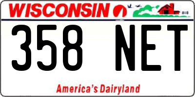 WI license plate 358NET