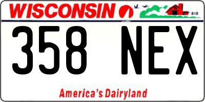 WI license plate 358NEX