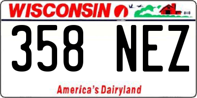 WI license plate 358NEZ